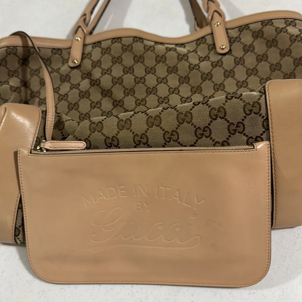 Gucci Beige GG Monogram Large Tote Bag Authentic - Picture 16 of 16